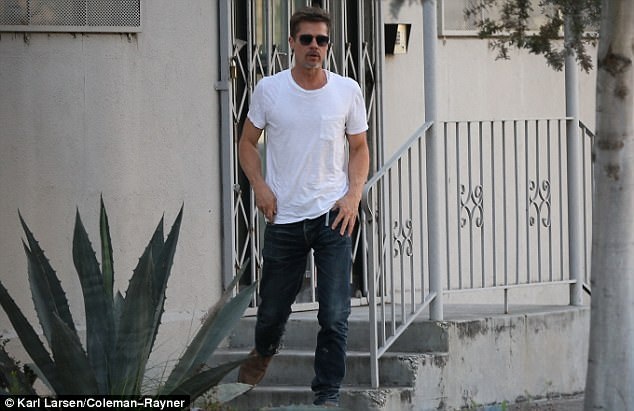 Thời gian gần đây, Brad Pitt thường đi về giữa nhà riêng và studio nghệ thuật.