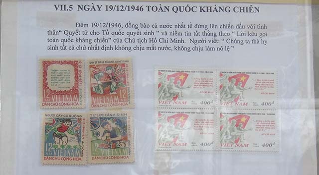 Triển lãm sách - hình ảnh “Nam bộ xưa” - 4 Các bộ tem được đưa ra triển lãm nhân dịp cách mạng tháng tám và quốc khánh 2/9