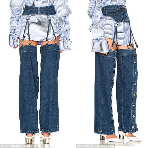 Bật cười với áo khoác bò tay dài “quét đất” - 5 Chiếc quần jeans “không đáy” được tư vấn nên phối với áo sơ mi dài.