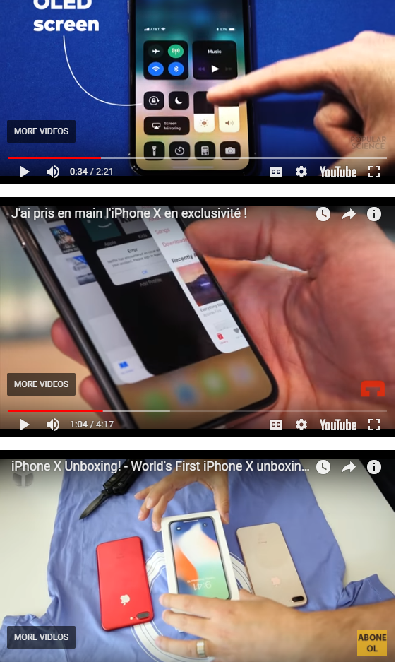 Video trên tay iPhone X "tràn ngập" trên YouTube trước thời điểm lên kệ - 3 Hàng loạt video đánh giá iPhone X dưới nhiều ngôn ngữ khác nhau đã xuất hiện trên YouTube.