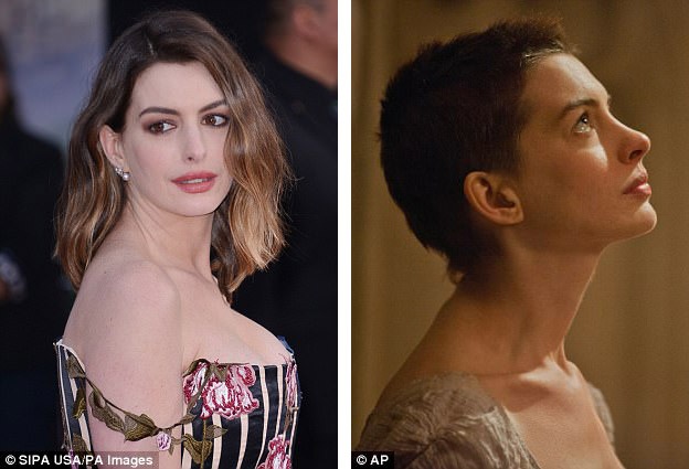 Nữ diễn viên Anne Hathaway (34 tuổi) đã phải cắt đi mái tóc dài để nhập vai Fantine trong “Les Miserables” (Những người khốn khổ - 2012), dù vậy, bù lại, Anne đã nhận được một giải Oscar và một giải Quả Cầu Vàng với vai diễn này.