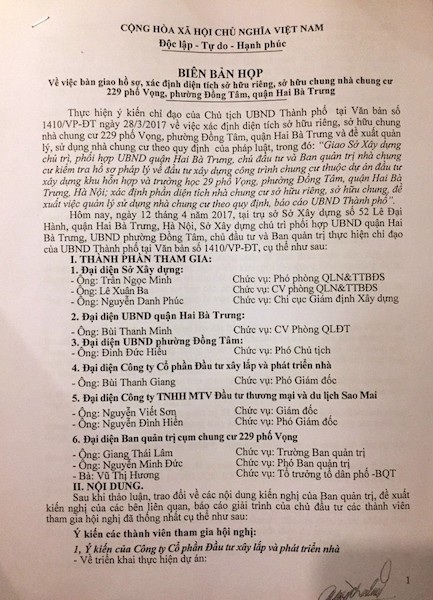 Ban tiếp công dân Trung ương “lắng nghe” cư dân cụm chung cư 229 Phố Vọng kêu cứu - 4 Ban tiếp công dân Trung ương “lắng nghe” cư dân cụm chung cư 229 Phố Vọng kêu cứu - 4