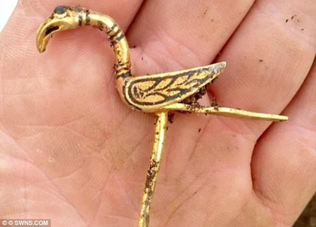 Một chiếc ghim cài hình chú chim.