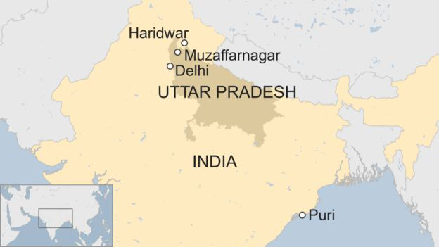 Tàu hỏa trật đường ray ở Ấn Độ, 23 người chết - 9 Bản đồ nơi xảy ra vụ tai nạn ngày 19/8 (Ảnh: BBC)