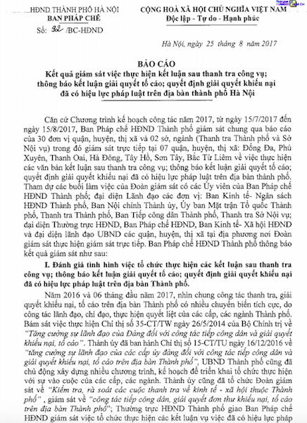 Hà Nội: Kiến nghị xem xét trách nhiệm Đội trưởng đội tranh tra xây dựng quận Hai Bà Trưng - 1 Hà Nội: Kiến nghị xem xét trách nhiệm Đội trưởng đội tranh tra xây dựng quận Hai Bà Trưng - 1