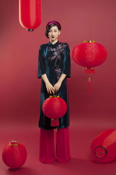 Á hậu Xuân Quỳnh khoe nét đẹp Á Đông trong tà áo dài xuân - 2 Á hậu Xuân Quỳnh khoe nét đẹp Á Đông trong tà áo dài xuân - 2
