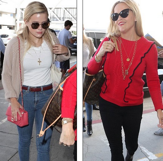 Con gái 18 tuổi của Reese Witherspoon giống mẹ như đúc - 1
Ava Phillippegiống hệt người mẹ nổi tiếng Reese Witherspoon khi 2 người xuất hiện tại sân bay Los Angeles ngày 17/8