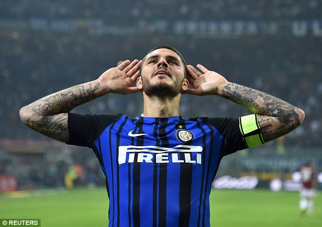 
Icardi ăn mừng cú hattrick ấn tượng ở trận derby Milano
