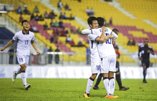 U22 Thái Lan 1-0 U22 Đông Timor: Chiến thắng nhọc nhằn - 1
Các cầu thủ U22 Thái Lan ăn mừng bàn thắng mở tỉ số vào lưới U22 Đông Timor