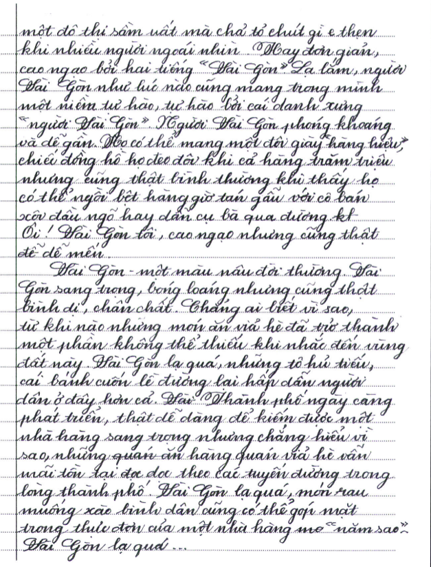 “Sài Gòn màu gì?” qua bài văn giành giải Nhất của nữ sinh lớp 7 - 3