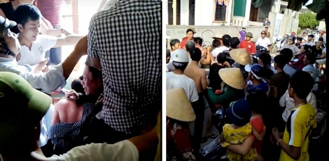 Liên tiếp hành hung người vì nghi bắt cóc: Hậu quả của trò “câu like”? - 1 Người dân vây bắt, hành hung hai người đàn ông đi phun thuốc diệt muỗi.