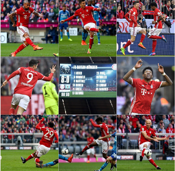 Bayern Munich nã 8 bàn vào lưới Hamburg