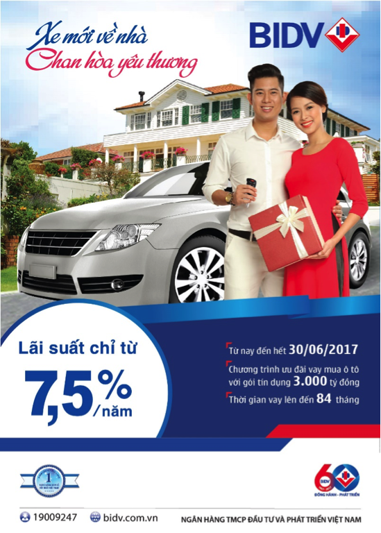 Những điều cần biết về thủ tục vay mua xe cá nhân - 1
Gói cho vay ưu đãi “Xe mới về nhà Chan hòa yêu thương” của BIDV đang tạo được nhiều sự chú ý với người có nhu cầu mua xe