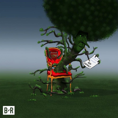 Biếm họa: Châu Âu quỳ gối trước Real Madrid, Wenger “mọc rễ” ở Arsenal - 9 Wenger trở thành cây cổ thụ, mọc rễ ở Arsenal