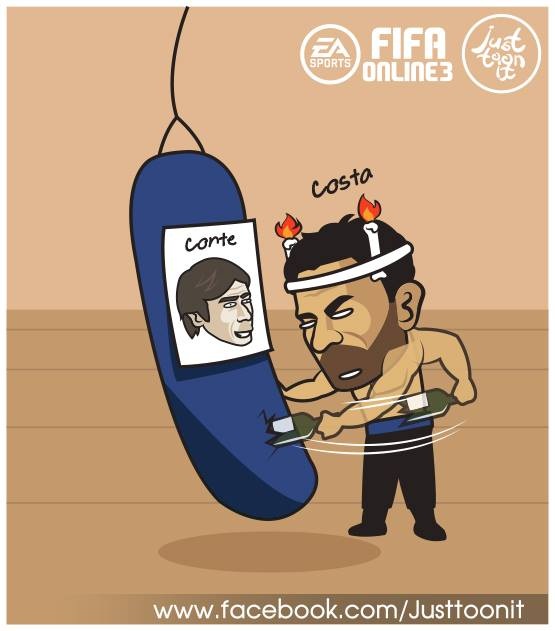 Góc biếm họa: Người khổng lồ Zidane - 6 Chí phèo Diego Costa hận Conte