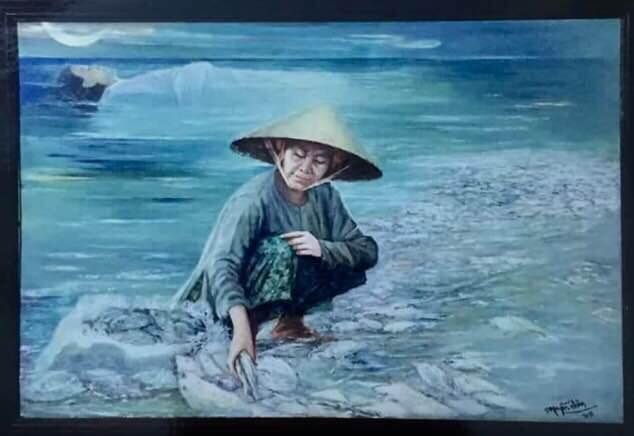 Lùm xùm “án kỷ luật” đối với tác giả bức tranh “Biển chết” ở Trà Vinh - 2 Tác phẩm Biển chết của hoạ sĩ Nguyễn Nhân. Ảnh: TL.