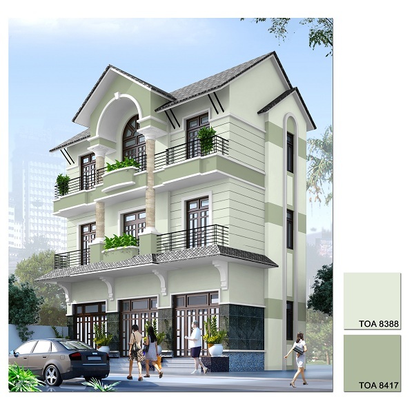 Lựa chọn màu sắc theo phong thuỷ cho biệt thự - 2 Biệt thự dành cho người có mạng Mộc thường có màu xanh lục, xanh lục nhạt