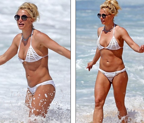 Britney Spears khoe dáng săn chắc trên biển - 4
Cách đây vài năm, Britney Spears béo hơn bây giờ