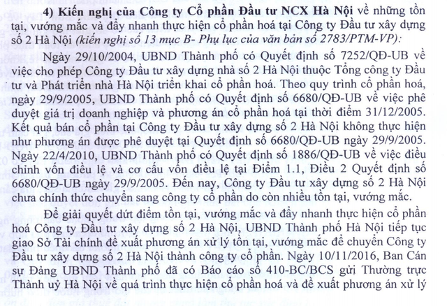 Thủ tướng Chính phủ chỉ đạo giải quyết dứt điểm vụ cổ phần hoá tai tiếng tại HACINCO - 3 Thủ tướng Chính phủ chỉ đạo giải quyết dứt điểm vụ cổ phần hoá tai tiếng tại HACINCO - 3