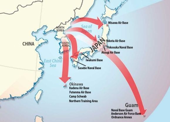 Vì sao Triều Tiên đặt đảo Guam vào tầm ngắm? - 2
Ngoài căn cứ quân sự ở Guam, nhiều căn cứ quân sự của Mỹ ở Thái Bình Dương nằm trong tầm bắn của tên lửa Triều Tiên. (Ảnh: Dailymail)