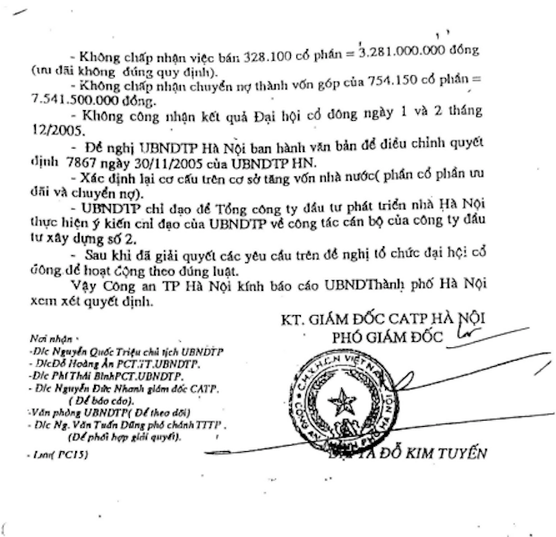 Có hay không động thái tẩu tán những khối tài sản cực "khủng" tại HACINCO? - 4
Hàng loạt sai phạm trong việc thâu tóm cổ phần tại HACINCO liên quan đến nguyên giám đốc Nguyễn Chí Sỹ được Công an TP Hà Nội kết luận.