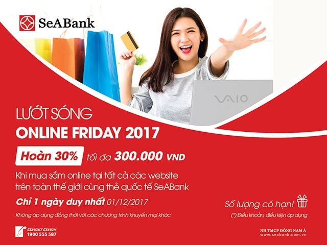 SeABank khuyến mại cực lớn dành cho chủ thẻ quốc tế - 1 SeABank khuyến mại cực lớn dành cho chủ thẻ quốc tế - 1