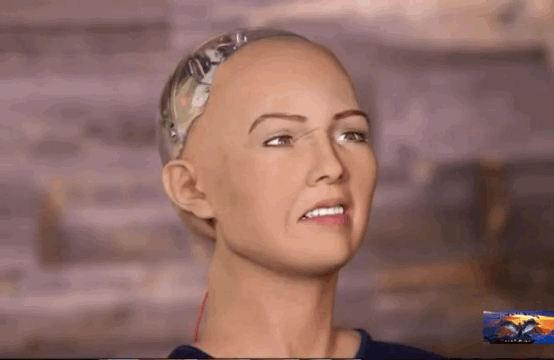 Robot Sophia cười hớn hở