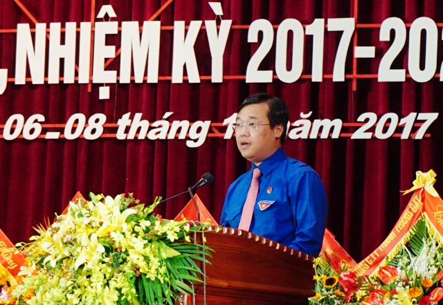Anh Phạm Tuấn Vinh tái đắc cử Bí thư Tỉnh đoàn Nghệ An - 2 Bí thư thứ nhất Trung ương Đoàn Lê Quốc Phong phát biểu tại ĐH đại biểu Đoàn TNCS Hồ Chí Minh tỉnh Nghệ An nhiệm kỳ 2017 - 2022