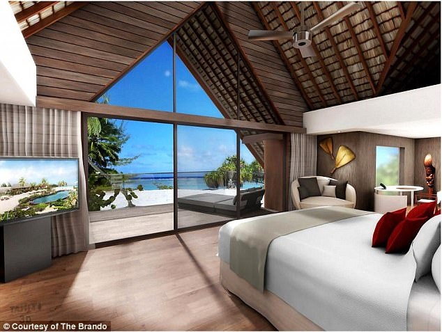 
Một phòng nghỉ tại The Brando. (Ảnh: Dailymail)

