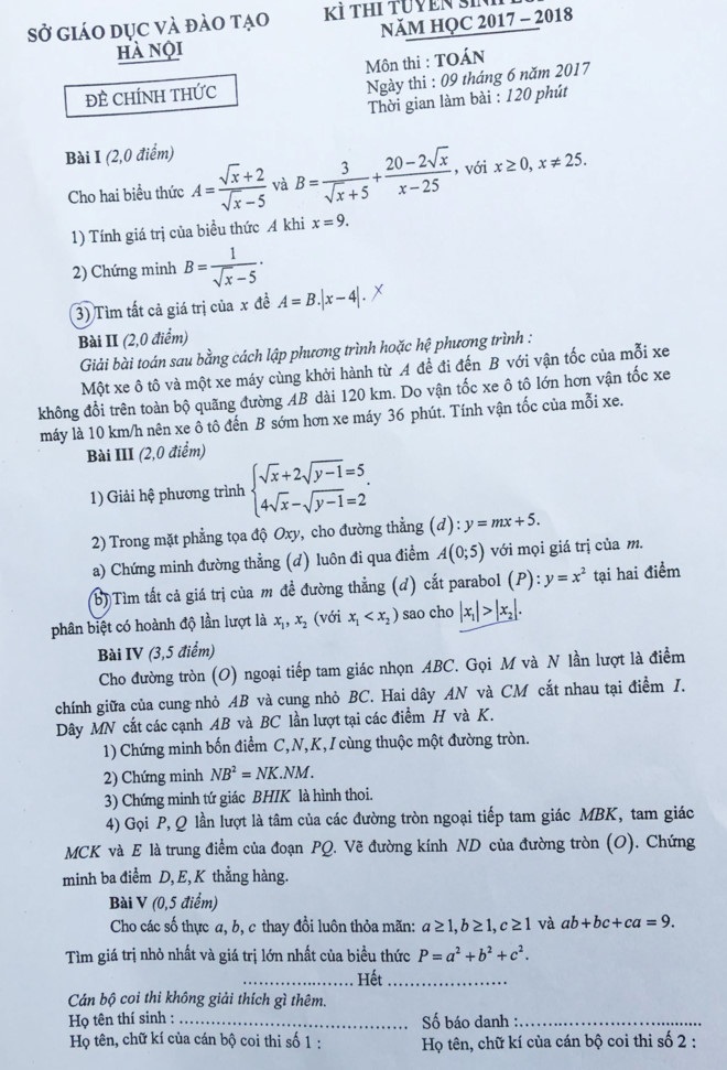Đề ganh đua và đáp án xem thêm môn Toán vô lớp 10 trung học phổ thông của Hà Thành - 1 Đề ganh đua và đáp án xem thêm môn Toán vô lớp 10 trung học phổ thông của Hà Thành - 1