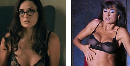Demi Moore tự tin cởi đồ trên màn ảnh - 1
Demi Moore (trái) khoe thân trong phim mới Blind và vẫn trẻ trung không kém gì hình ảnh của cô trong phim Striptease năm 1996 (phải)