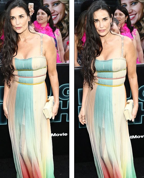 
Demi Moore tham dự buổi ra mắt bộ phim Rough Night tại New York, Mỹ, ngày 13/6. Cô diện đầm dạ hội khoe vai trần.
