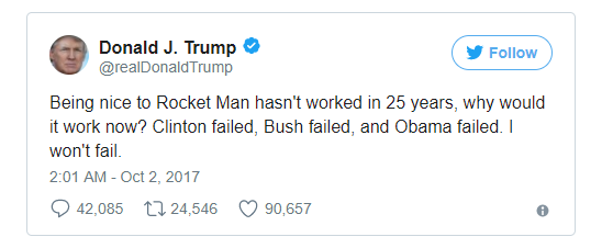 Tổng thống Trump: Đừng tốn thời gian đàm phán với Triều Tiên - 2
Tổng thống Trump tin chắc sẽ thành công trong việc đối phó Triều Tiên. (Ảnh: Twitter)