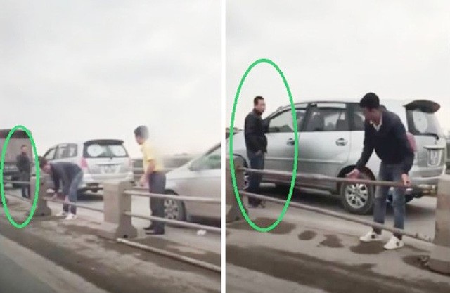 Sáng 15/12, nhiều xe ô tô đã đi vào làn đường dành cho xe máy trên cầu Thanh Trì. Sau đó một số tài xế phát hiện có lực lượng CSGT đang làm việc ở phía trước nên đã xuống xe và tự ý tháo những ống thép của dải phân cách trên cây cầu này để cho xe “nhảy” sang làn dành cho ô tô, nhằm tránh bị xử phạt lỗi đi sai làn.