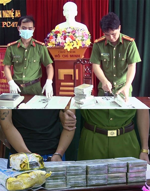15 ngày bắt hai vụ vận chuyển 40 bánh heroin - 2 Tang vật của hai chuyến án gồm 40 bánh herôin (Ảnh: MK - NTV)