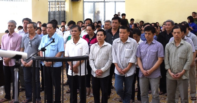 Các bị cáo tại phiên tòa. (Ảnh: CTV)