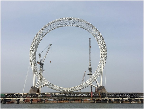 
Thiết kế không cần cẩu và không trục làm cho trung tâm của vòng đu quay tại Trung Quốc hoàn toàn “rỗng”
