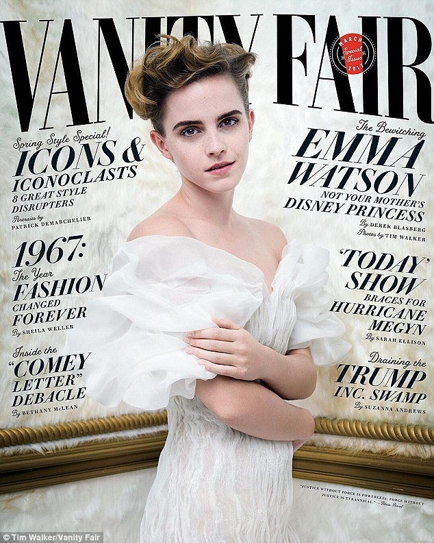 Emma Watson in a photo appearing in the March issue of Vanity Fair magazine.