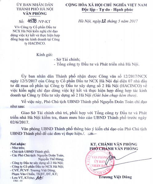 Vụ cổ phần hoá tai tiếng tại HACINCO: Các nhà đầu tư kiến nghị khẩn trước động thái lạ! - 1
Các nhà đầu tư kiến nghị khẩn trước động thái lạ, UBND TP Hà Nội yêu cầu làm rõ.