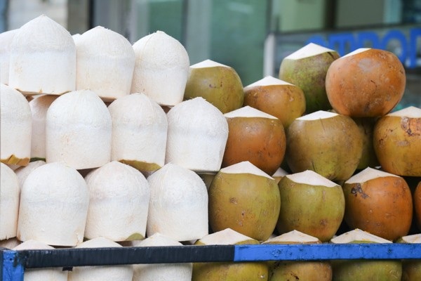 Dừa ở Sài Gòn được bán trung bình là từ 8.000 đồng - 15.000 đồng/quả. (Ảnh: muabandua)