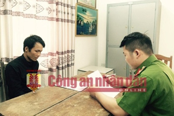 Hung thủ tại cơ quan điều tra ( ảnh báo Công An Nhân Dân)