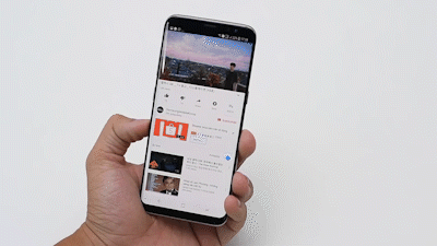 Ngoài liên lạc, “dế cưng” còn có thể làm “bạn phượt” cừ khôi - 1 Sáng tạo ảnh GIF từ thao tác vuốt cạnh viền hoặc ngay dưới video là điều chỉ có Galaxy S8 làm được.