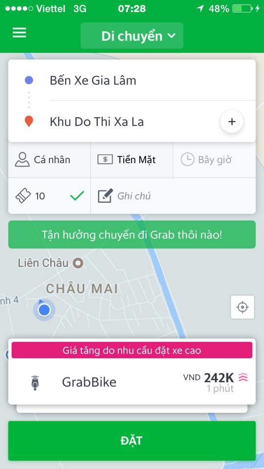 Khách kêu trời giá GrabBike gấp đôi ngày thường, đắt ngang taxi - 2 Tăng giá gấp đôi