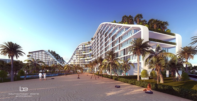 Đầu tư sinh lời bền vững với khách sạn xanh có bể bơi dài nhất Việt Nam - 2 The Coastal Hill được thiết kế như làn sóng nhấp nhô tạo nên những đường cong tuyệt đẹp