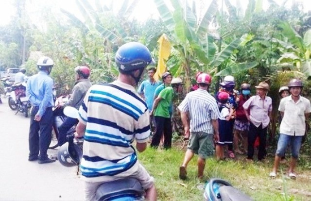 Phát hiện người đàn ông chết cháy trong vườn chanh - 1 Khu vực phát hiện người đàn ông bị chết cháy. (Ảnh: CTV).