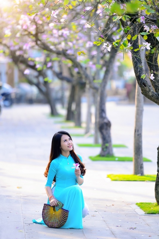 Thiếu nữ Lào khoe sắc trên con đường tím màu hoa ban Hà Nội - 16 Thiếu nữ Lào khoe sắc trên con đường tím màu hoa ban Hà Nội - 16