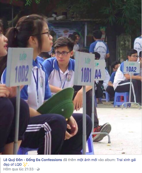 "Hot boy hội thao" trường Lê Quý Đôn đang gây "sốt" trên mạng - 1 Hình ảnh của Ngô Quang Tài xuất hiện trên Facebook trường THPT Lê Quý Đôn và fanpage “trai xinh gái đẹp” nổi tiếng trong mấy ngày vừa qua.