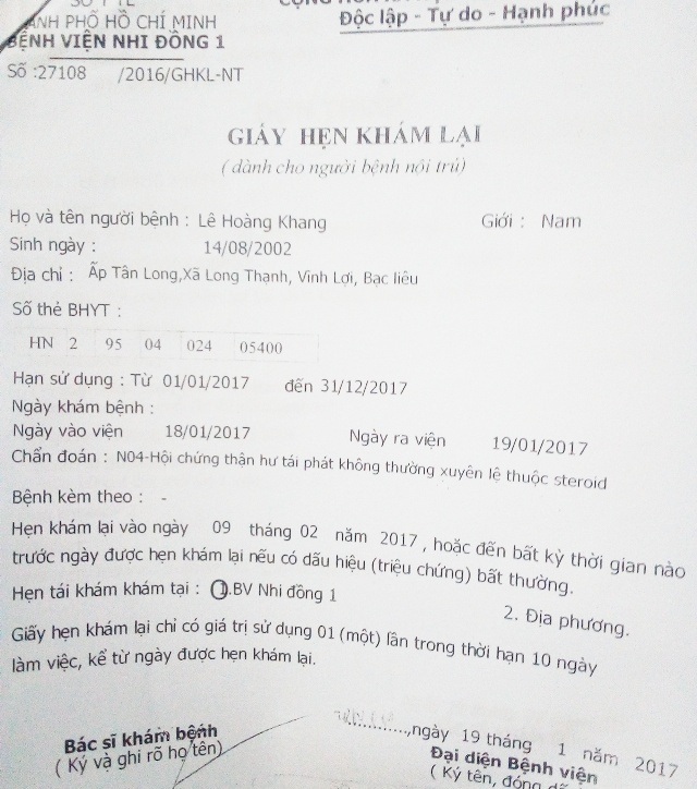 Chồng kiệt quệ trước cảnh vợ con bệnh ngặt nghèo triền miên - 3 Chồng kiệt quệ trước cảnh vợ con bệnh ngặt nghèo triền miên - 3