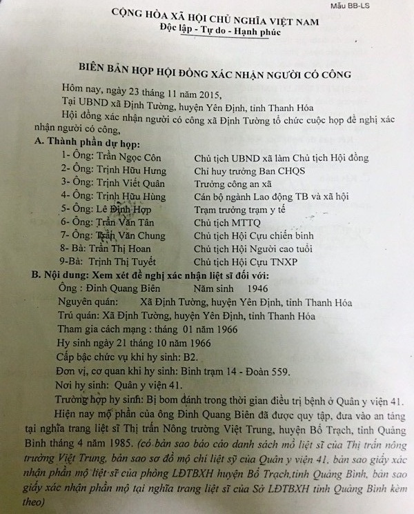 Đi tìm danh dự cho người lính đã hi sinh: “Le lói” niềm hi vọng! - 2 Đi tìm danh dự cho người lính đã hi sinh: “Le lói” niềm hi vọng! - 2
