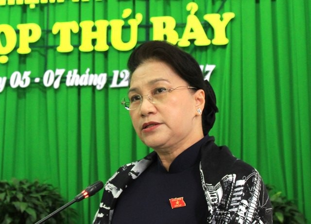 
Chủ tịch QH Nguyễn Thị Kim Ngân phát biểu tại phiên khai mạc HĐND TP Cần Thơ sáng nay 5/12.
